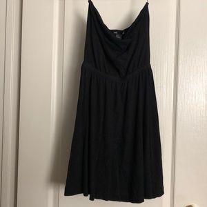Black casual strapless dress